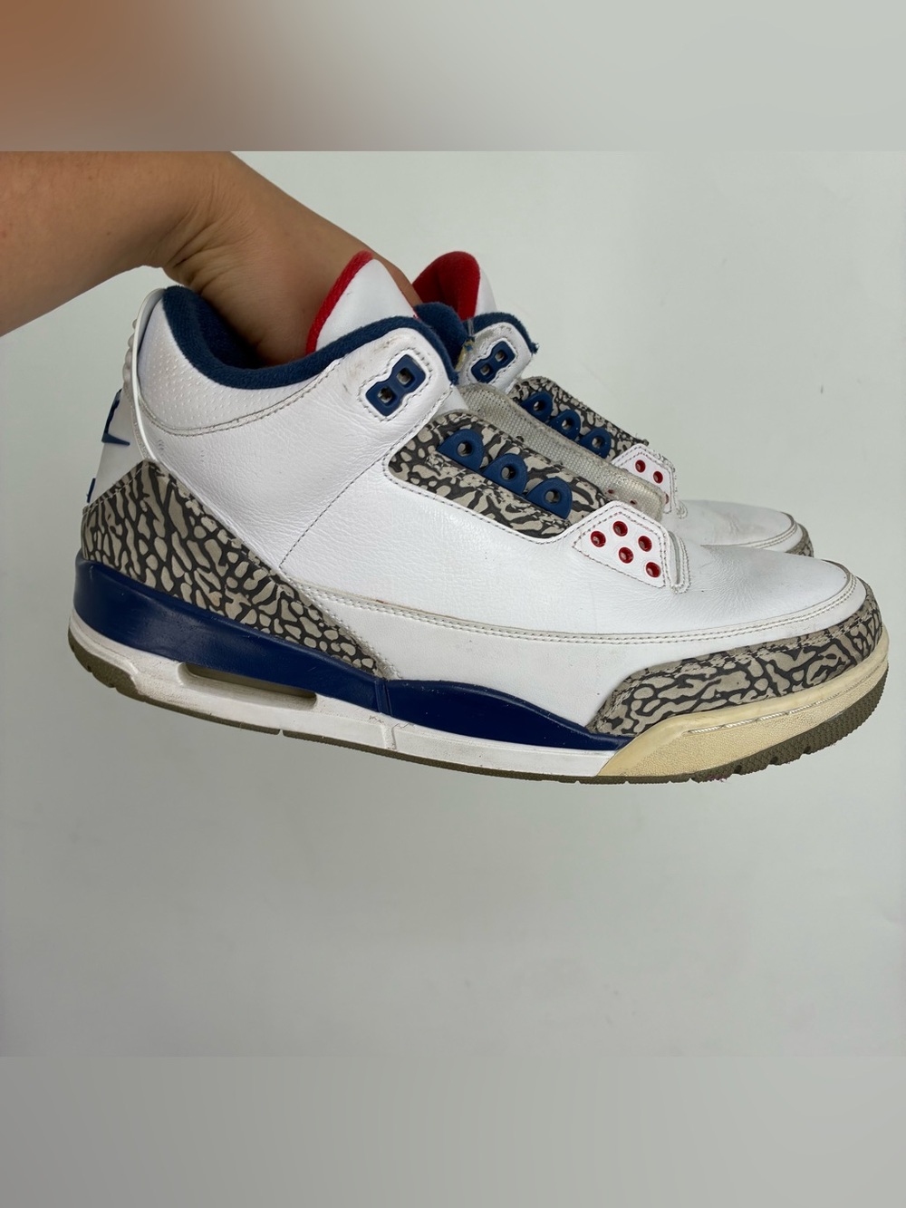 Air Jordan 3 Retro True Blue Mens 12 Basketball Sneakers Shoes White OG 2016